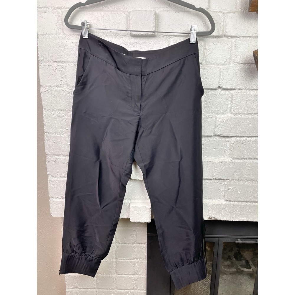 Diane Von Furstenberg black rayon jogger pant